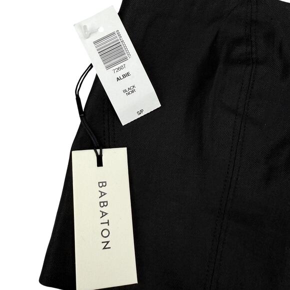 NWT BABATON Aritzia Albie Linen Blend Tube Top Size Small Black - Picture 3 of 5
